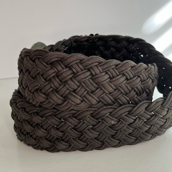 Vintage Marjorie Baer SF Braided Two-toned Brown Mixed Metals Belt Size Medium - Picture 5 of 14